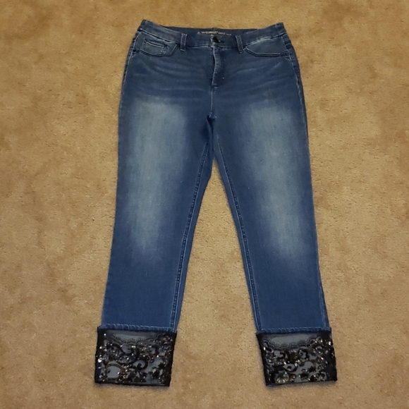 Chico's Denim - Chico's So Slimming Ankle Sequin Cuff Jeans